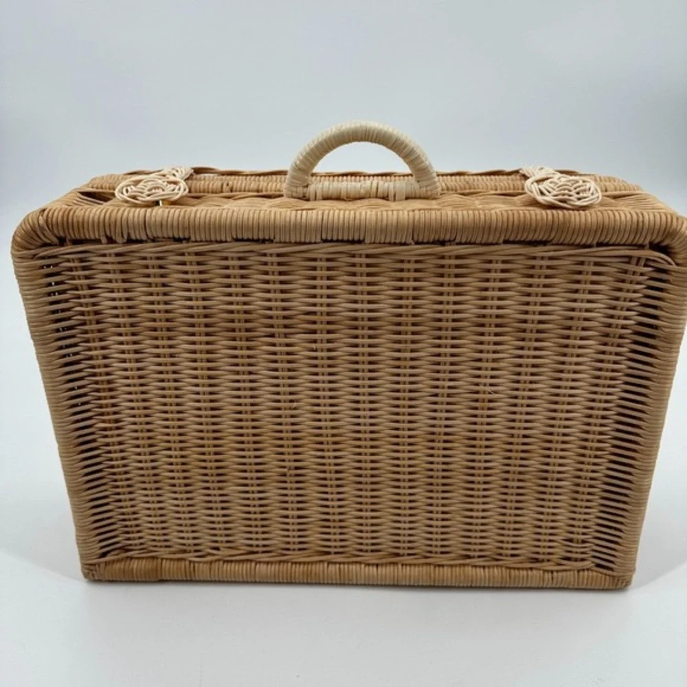 Wicker Storage Trunk Basket - Natural Brown